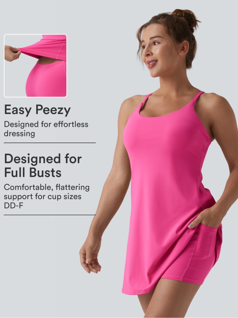 HALARA Softlyzero Active Dress Large Bust Edition- Fuchsia Purple